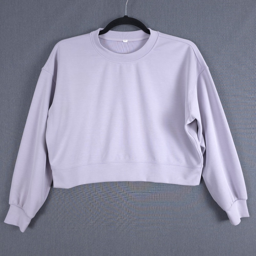 Lululemon Softstreme Perfectly Oversized Cropped Crew Womens 10 Lavender Dew